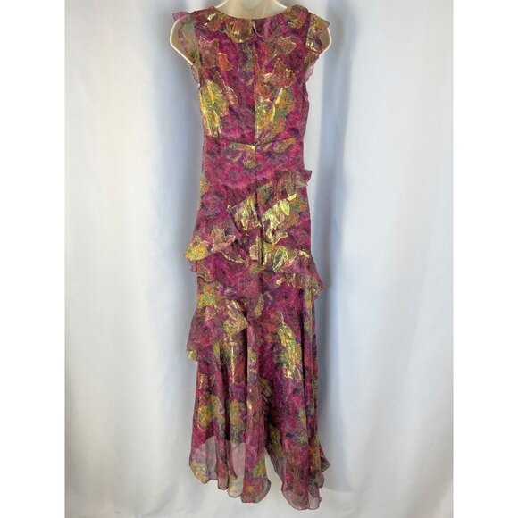 NWT Nicole Miller Pink Asymmetric High Low Silk Gown $660 - Picture 6 of 13